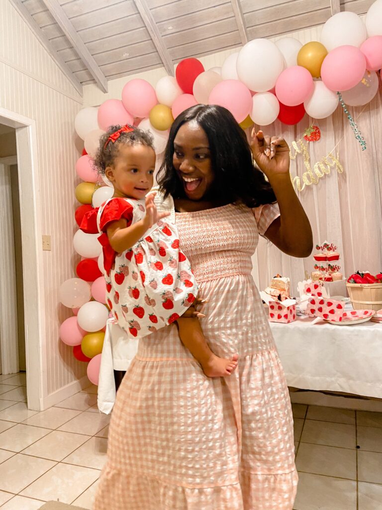 berry 1st birthday baby and mommy